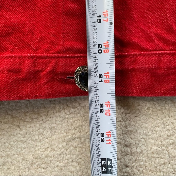 Cache Red Beaded Jeweled Button Down Jacket - Picture 7 of 12